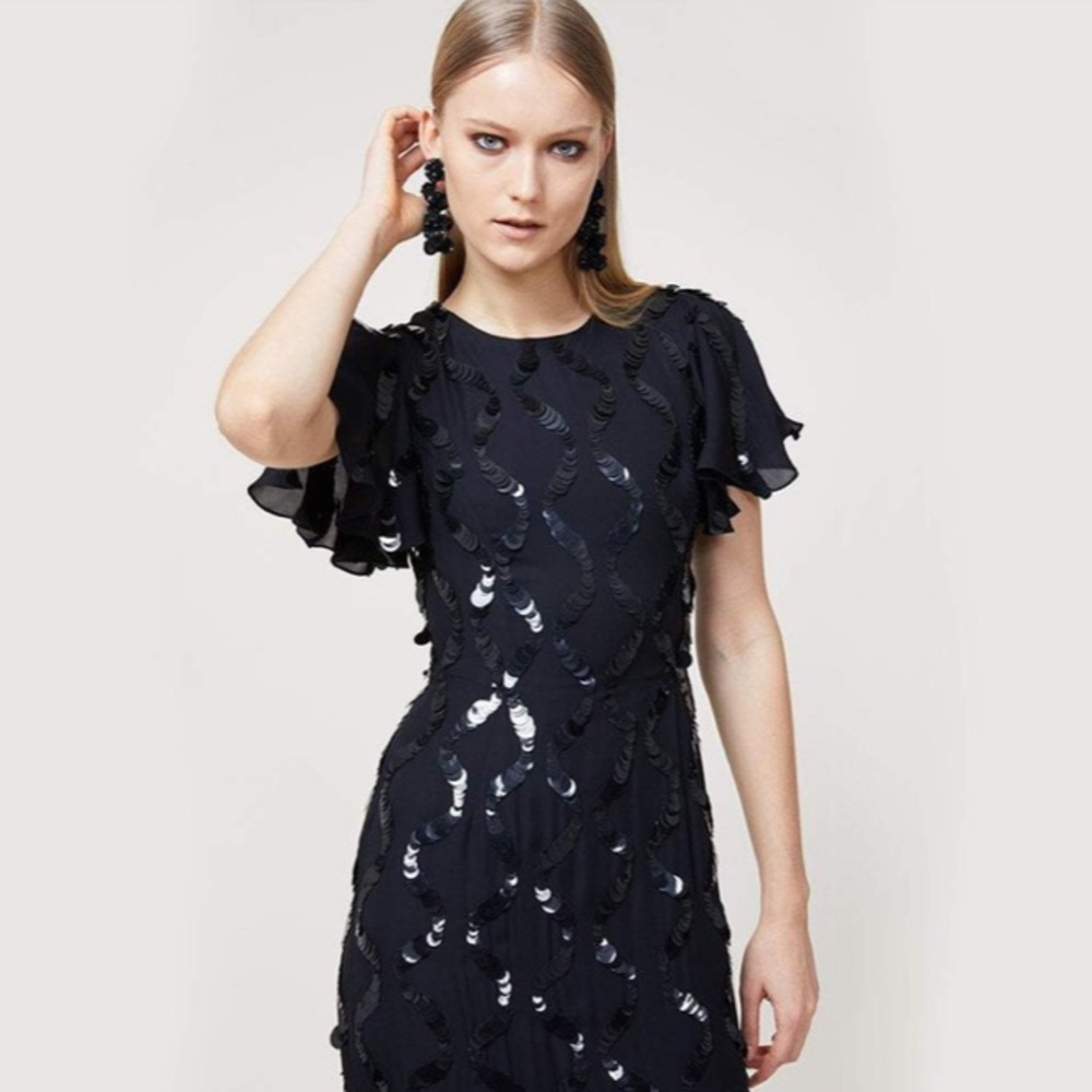 Sachin & Babi Black Midi Evening Cocktail Dress - Picture 2 of 8